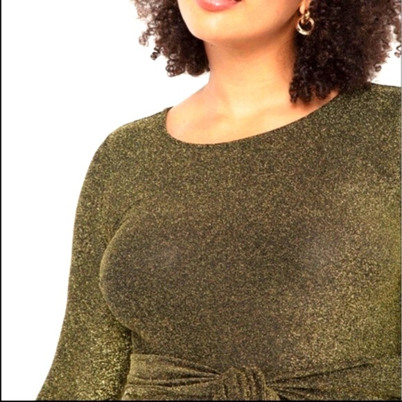 Eloquii Lurex Tie Waist Dress Size 14 - Picture 2 of 4